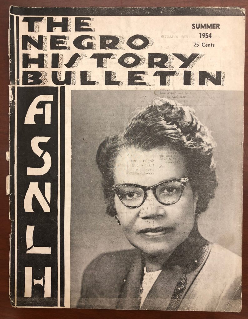 Gaines on the cover of the summer 1954 issue of The Negro History Bulletin